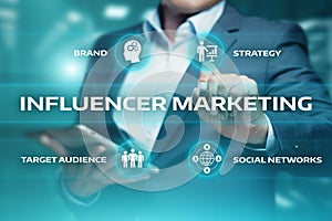 Influencer Marketing Plan Business Network Social Media Strategy Concept