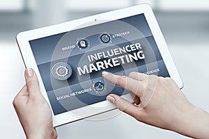 Influencer Marketing Plan Business Network Social Media Strategy Concept photo
