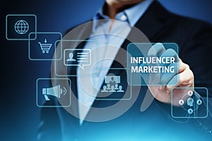 Influencer Marketing Plan Business Network Social Media Strategy Concept