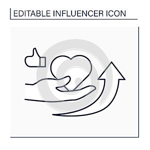 Influencer outreach line icon