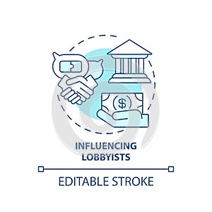 Influencing lobbyists concept icon