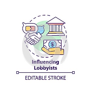 Influencing lobbyists concept icon