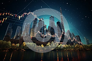 Influential Financial stock chart market. Generate Ai photo