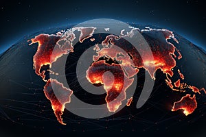 Influential Global business network data. Generate Ai photo
