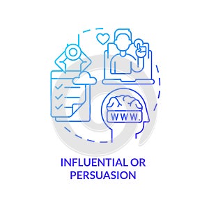 Influential and persuasion blue gradient concept icon photo