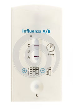 Influenza AB positive test result by using rapid test cassette