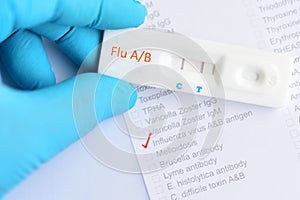 Influenza A/B positive test result photo