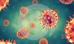 Influenza corona virus virus cells photo