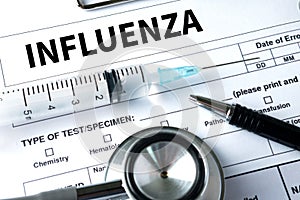 INFLUENZA headache because of influenza virus , Medical Concept