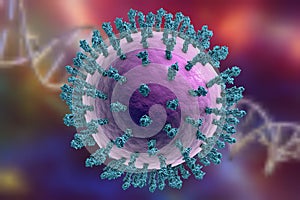 Influenza virus on a background with DNA