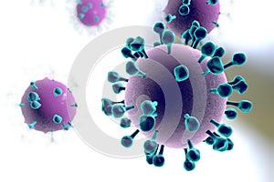 Influenza virus on a light background