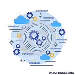 Data processing vector concept illustration
