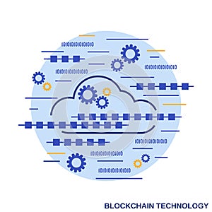 Blockchain technology vector concept illustration