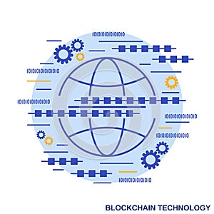 Blockchain technology vector concept illustration