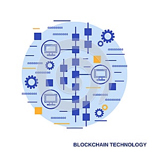 Blockchain technology vector concept illustration