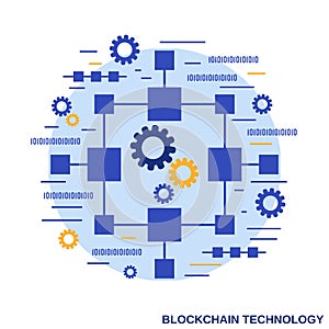 Blockchain technology vector concept illustration