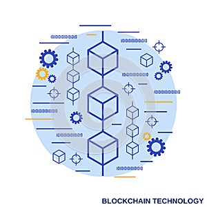 Blockchain technology vector concept illustration