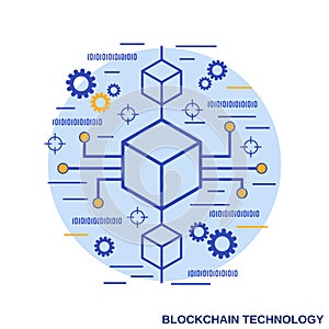 Blockchain technology vector concept illustration
