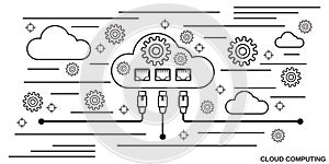 Cloud computing vector concept illustration