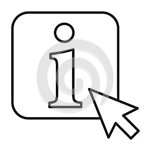 Info button. Cursor pointing at infromation symbol