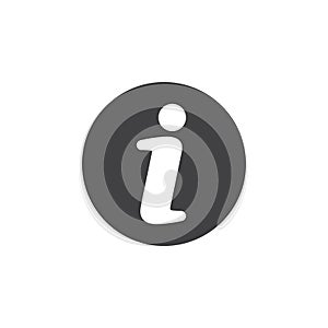 Info flat icon. Round simple button, circular vector sign.