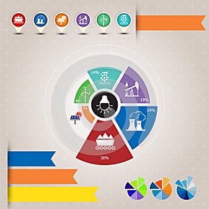 Info graphic chart, icon and pie graph