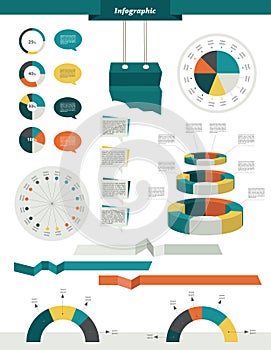 Info graphic circle set elements.