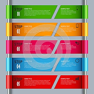 Info graphic with colored design stripes in the role