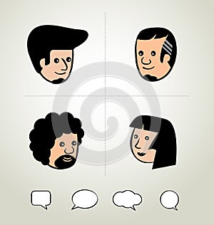 Info graphic design, businessman, Speech Bubbles Icon, head