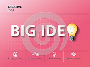 Info graphic design, creativity, bulb, big idea