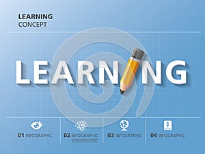 Info graphic design, learning, pencil