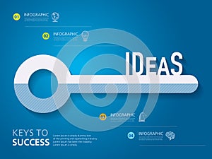 Info graphic design, , template, key to success, ideas photo