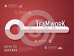 Info graphic design, , template, key to success, teamwork