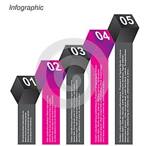 Info-graphic design templates in the form of a 3D box.