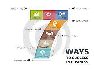 Info graphic design, way to success photo