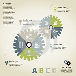 Info graphic gear wheel