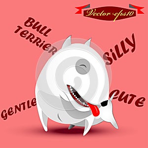 Info graphic illustration design vector of bull terrier dog