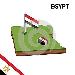 Info graphic  Isometric map and flag of EGYPT. 3D isometric Vector Illustration