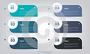 Info graphic options tap 6 steps