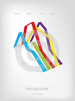 Info graphic, ribbon graph