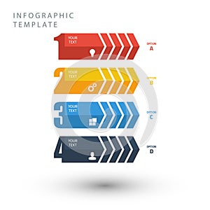 Info graphic template in flat colors on white background.