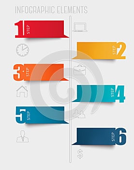 Info graphics banners with numbers and letters.
