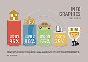 Info graphics Businessman dream concept