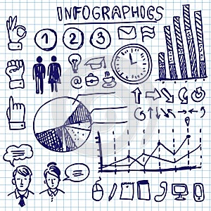 Info graphics doodle set