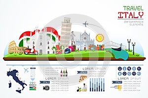 Info graphics travel and landmark italy