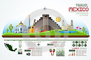 Info graphics travel and landmark mexico template design.