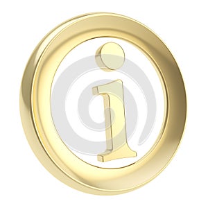 Info I letter in a circle as information emblem