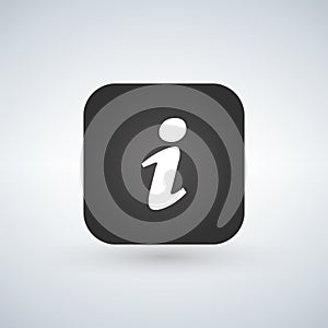 Info icon app button with shadow, illustration. photo