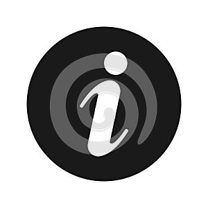 Info icon flat black round button vector illustration