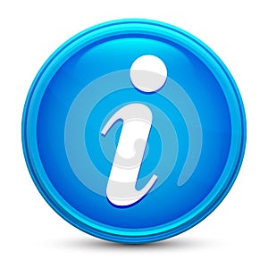 Info icon glass shiny blue round button isolated design vector illustration